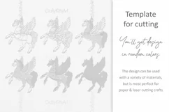Pegasus Horse SVG, 3D layered paper laser cutting files Product Image 3
