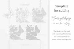 Butterfly Flowers SVG, 3D layered paper laser cutting files Product Image 3