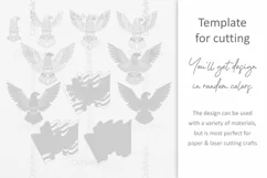 4th of July Eagle SVG, 3D layered paper laser cutting files Product Image 3