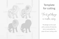 Lion SVG, 3D layered Floral Lion paper laser cutting files Product Image 3