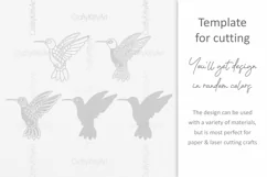 Hummingbird SVG, 3D layered Bird paper laser cutting files Product Image 3