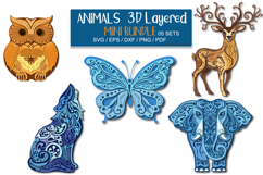 3D Layered Animals SVG bundle Product Image 1