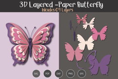 3D Layered Paper Butterfly Product Image 1