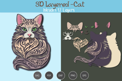 3D Layered Cat Product Image 1