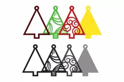 Laser cut Christmas Tree Template, Hanging Tree Tag Product Image 2