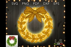 3D layered Christmas wreath cut files
