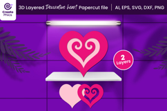 3D layered decorative heart paper cutting file 39