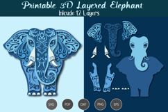 3D Layered Elephant SVG Product Image 1