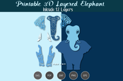 3D Layered Elephant SVG Product Image 2