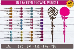 3d Layered Flower SVG Laser Cut Bundle 