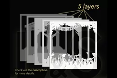 Layered graduation light box svg cut files download with paper cut college girl graduate celebrating design