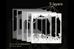 3D graduation light box svg template with layered university boy graduate celebrating design