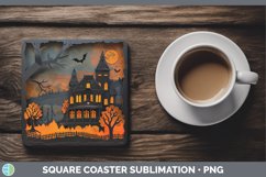 Gorgeous3D Layered Halloween Square Coaster design.