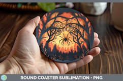 Gorgeous3D Layered Halloween Round Coaster design.