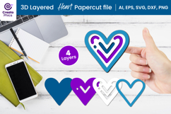 3d layered heart svg-heart svg-layered heart-heart laser cut file-layered papercut-love heart