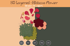 3D Layered Hibiscus Flower Product Image 2
