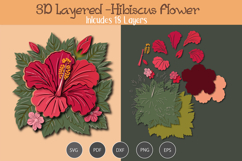 3D Layered Hibiscus Flower Product Image 1