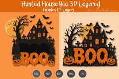 Haunted House Boo 3D Layered SVG Product Image 1