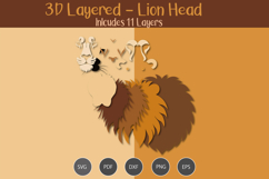 3D Layered Lion Head Product Image 2