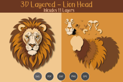 3D Layered Lion Head Product Image 1