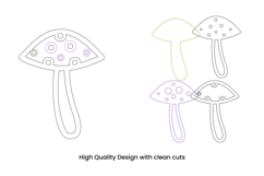mushroom papercut file-mushroom svg-paper cutting-laser cutting-multi layere-plant svg