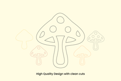 3D layered mushroom paper cutting SVG | plant laser cutting Product Image 2