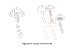 3D layered mushroom papercut file SVG | plant laser cutting Product Image 2