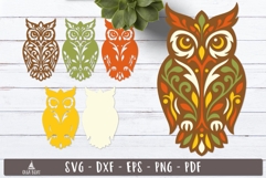 3d Layered Owl Mandala SVG design