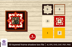 3d layered-papercut file-shadow box-3d svg-photo frame-layered paper cut-laser cut-decorative-frame-