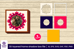 3d layered-papercut file-shadow box-3d svg-photo frame-layered paper cut-laser cut-decorative-frame-