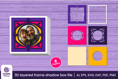 3d layered-papercut file-shadow box-3d svg-photo frame-layered paper cut-laser cut-decorative-frame-