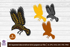 3d layered-papercut svg-papercut-laser cut-paper cutting-bird svg-birds papercut-decorative