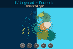 3D Layered Peacock SVG Product Image 2