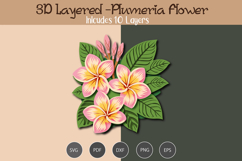 3D Layered plumeria Flower Product Image 2