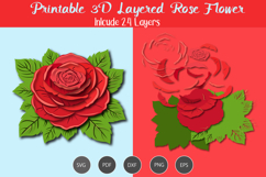 3D Layered Rose Flower SVG Product Image 1