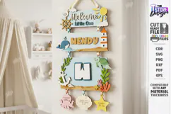 3D Baby Wall Sign Laser Cut | Newborn | Layered Wall Decor Product Image 1