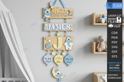 Baby Birth Announcement Sign Laser Cut Bundle | New Born SVG Product Image 6