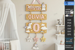 Baby Birth Announcement Sign Laser Cut Bundle | New Born SVG Product Image 7