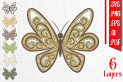 3D Layered Butterfly 3 - Svg Eps Ai Png Pdf Product Image 1