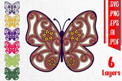 3D Layered Butterfly 4 - Svg Eps Ai Png Pdf Product Image 1