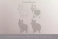 3D Dog SVG, Corgi, 3D layered paper cut, Cute Dog Butt SVG Product Image 2