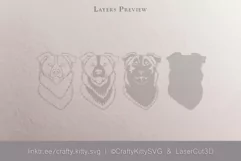 3D Dog SVG, Border Collie, 3D layered paper cut, Dog Face Product Image 2