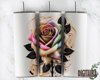 3D Leather Rose Tapered and Straight Skinny Tumbler PNG Product Image 5