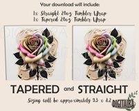 3D Leather Rose Tapered and Straight Skinny Tumbler PNG Product Image 2