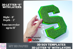 3D Letter Svg "S" With Layers Template Product Image 1