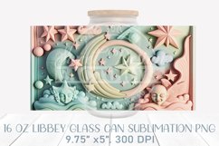 3D glass can wrap, celestial glass tumbler png Product Image 2