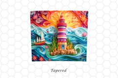 3D Lighthouse 20 oz Skinny Tumbler Wrap Sublimation Design
