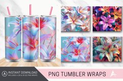 3D Lilies Flowers Tumbler wrap Product Image 1