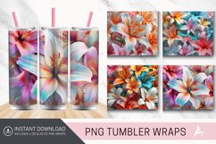 3D Lilies Flowers Tumbler wrap Product Image 1