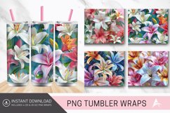 3D Lilies Flowers Tumbler wrap Product Image 1